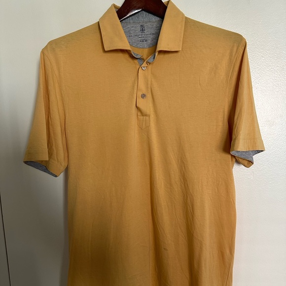 Brunello Cucinelli Other - Brunello Cucinelli Two Tone Mustard Slim Fit Polo